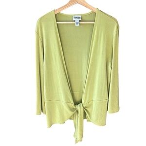 Chico's Lime Green Open-Front Cardigan